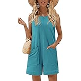 Ekouaer Womens Romper Summer Sleeveless Jumpsuit Casual Short Overalls with Pocket 2025