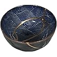 Generic Blue Wave Kintsugi Bowl, Gold Repair Ceramic Pottery, Kintsugi Pottery for wellness and reconnection, Ceramic Japanese Pottery for Decoration, One of Kind Piece of Art