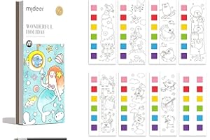 MiDeer Watercolor Painting Book for Kids Ages 4-8, Pocket Watercolor Painting Book Arts and Crafts for Toddlers, Travel Activities Paint with Water Coloring Book Set for Kids 3-8 (Wonderful Holiday)