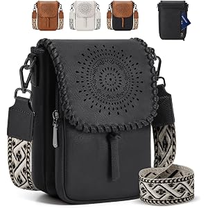 RAINSMORE Small Crossbody Bags for Women, Phone Purse with RFID Card Slots | Fits Most Phones up to 6.9", Triple Compartments