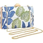 Embroidered Sequin Beaded Floral Clutch Purses Bag for Women | Slim Evening Party Handbag | Wedding, Prom, Formal Events