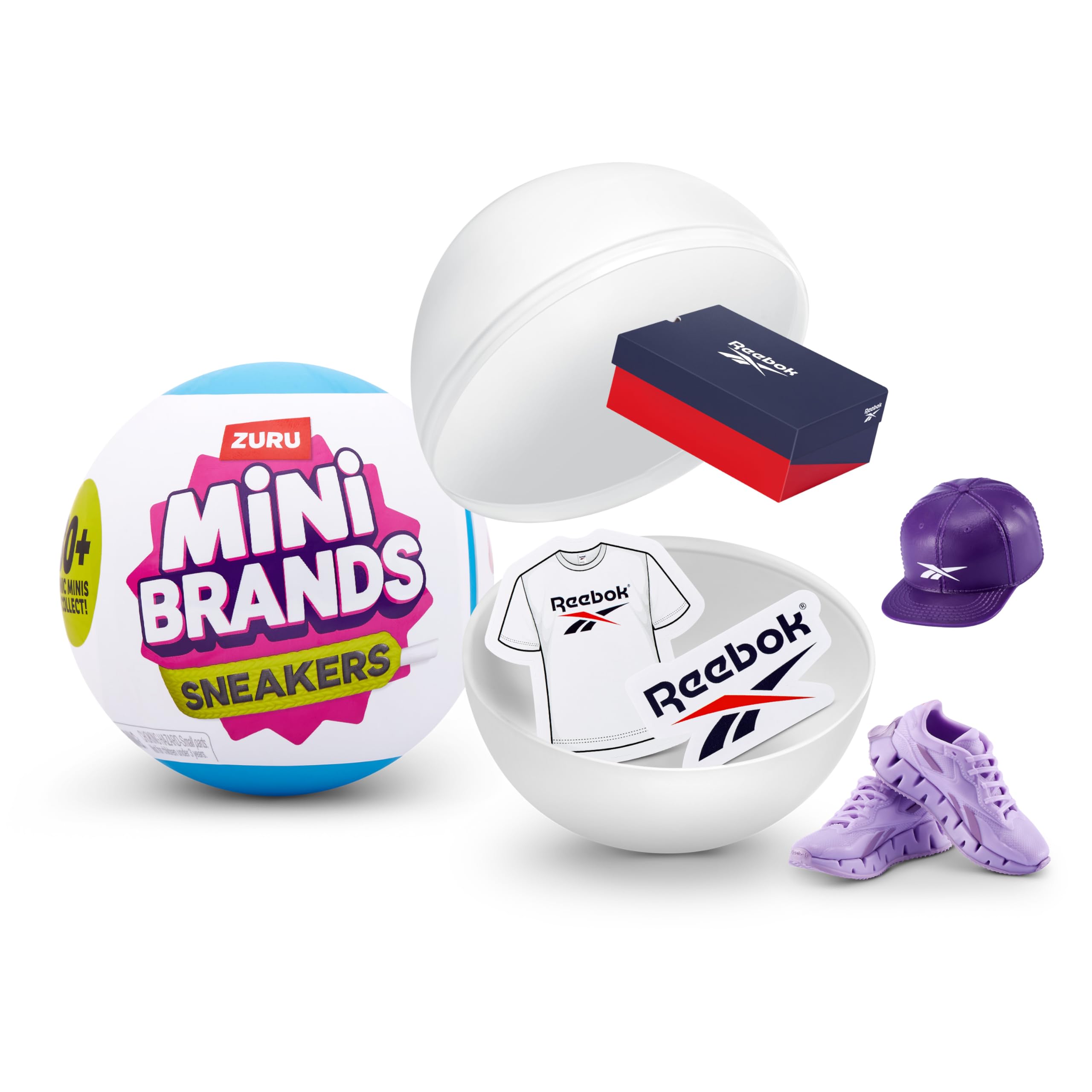 Mini Brands Sneakers Single Capsule, Real Miniature Sneaker Brands Collectible Toy, Capsules of 5 Mystery Miniature Sneaker Brands and Accessories, Kids, Teens, Adults and Collector's (Single Capsule)