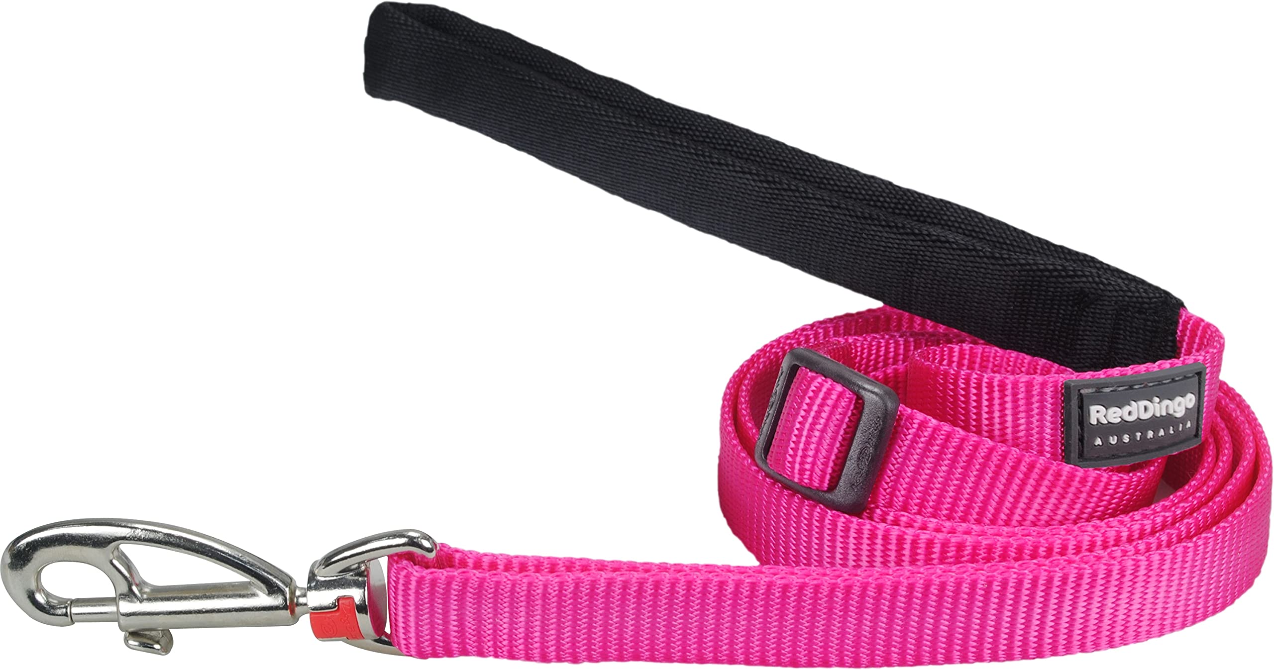 Red Dingo Padded Handle Dog Lead 1.8m Plain, Hot Pink, Extra Small 12mm