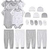 Kiddiezoom Newborn Baby Girl Boy Clothes Baby Outfits Pants Bodysuits Gifts Set Layette Set 0-3 Months