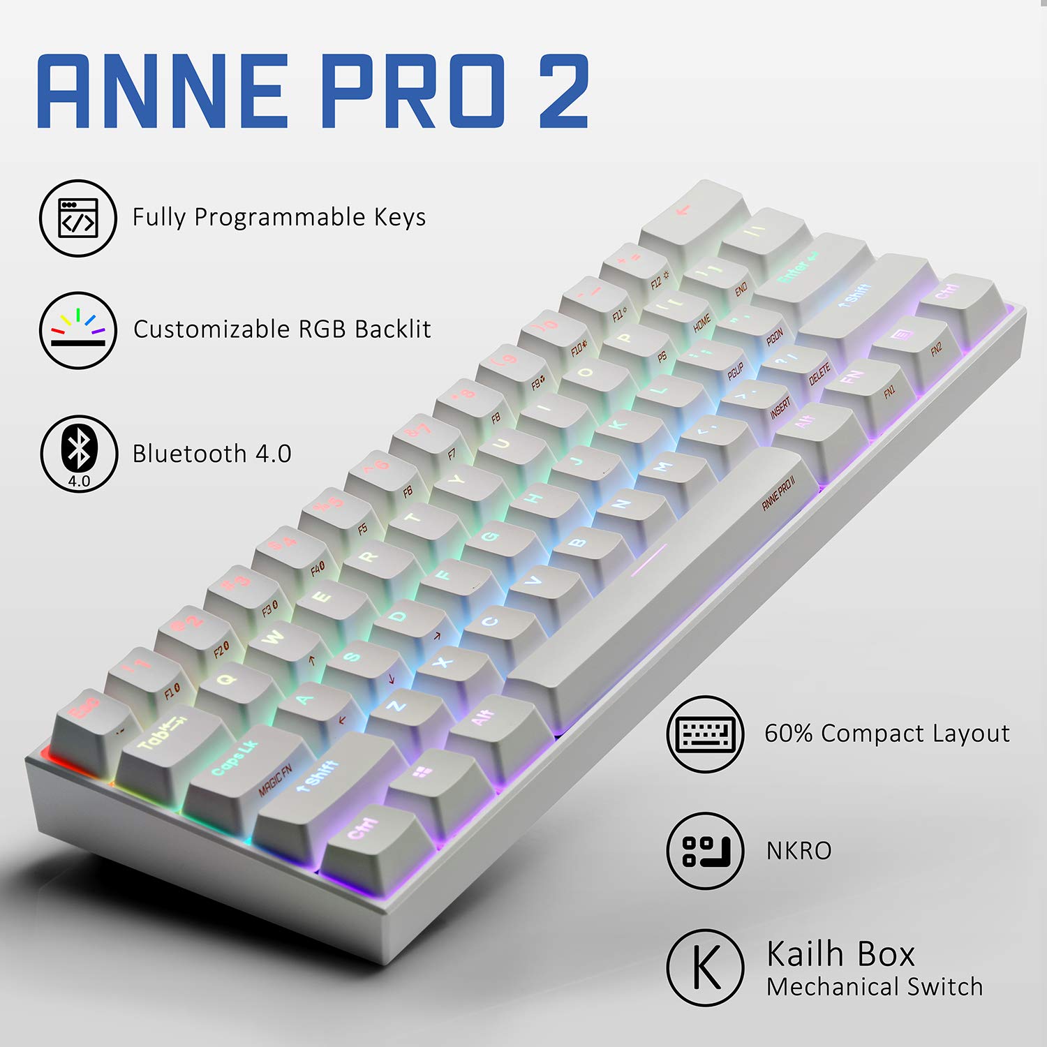 Anne Pro 2 Gateron Red – Anne Pro 2 Trådløs RGB Gaming Tastatur ...