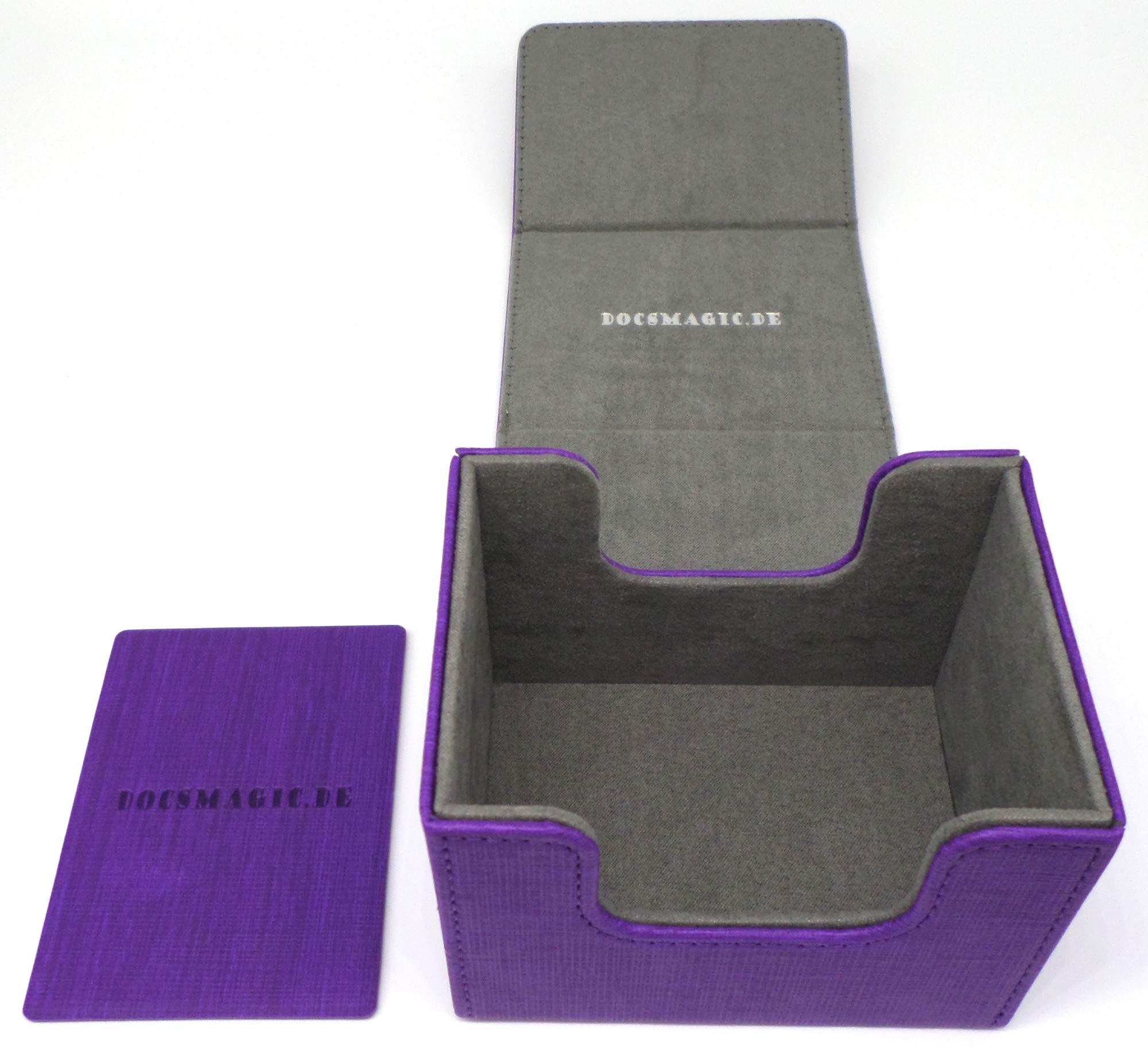 docsmagic.de Premium Magnetic Sideflip Box 100 Purple + Deck Divider - MTG - PKM - YGO