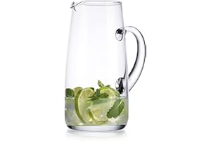 GLAVER'S Glass Water Pitcher with Spout – 53 Oz Elegant Serving Carafe for Water, Juice, Sangria, Lemonade, and Cocktails – Clear Glass Small Beverage Pitcher. (37485)