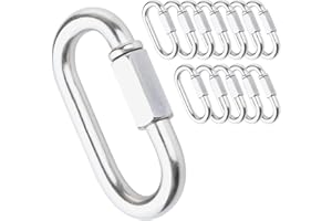 IEBUOBO Quick Link Stainless Steel Quick Link Chain D Shape Locking Quick Chain for Carabiner, Hammock, Camping and Outdoor Equipment