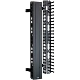 Leviton Vertical Front Only Cable Management, 5" Channel x 80" long, Snap-On Cover, 4980L-VFO, Black