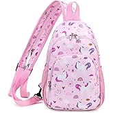 Ryushoyo Unicorn Crossbody Bag Shoulder Backpack Chest Bag, Small Kawaii Sling Backpack Pink