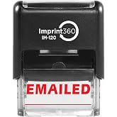 AS-IMP1032 EMAILED w/Signature Line Rubber Stamp with Red Ink