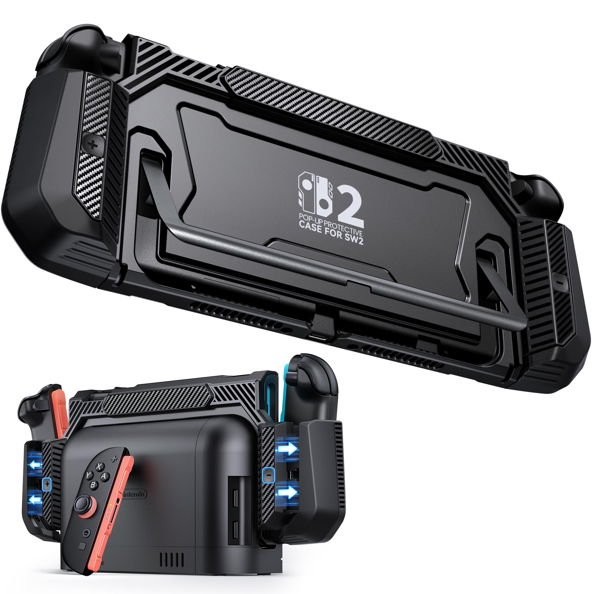 BEBONCOOL GAMING Dockbare Hülle für Nintendo Switch 2, Schutzhülle für Nintendo Switch 2 mit Dockfunktion, inklusive Schnellverschluss für die Joy-Cons und ergonomischem Griff,Schwarz