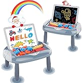 MAYESAR Magnetic Board for Kids, 1-2 Year Old Boy Gifts with Magnetic Letters and Numbers, Toddler Easel for Boy Birthday Christmas Gift (Blue)