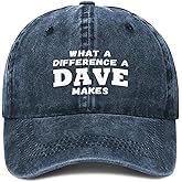 What A Differences A Dave Makes Hat Baseball Cap Hats for Men Adjustable Hat