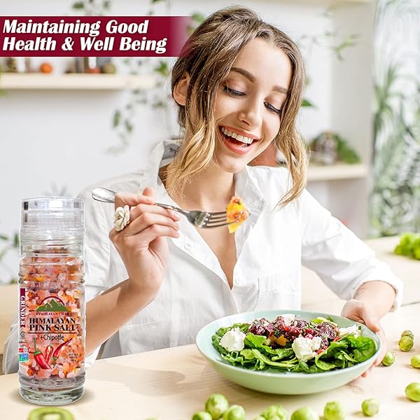 HIMALAYAN CHEF PINK SALT GRINDER, CHIPOTLE SALT, 3.53 OUNCES, INCREDIBLE TASTE