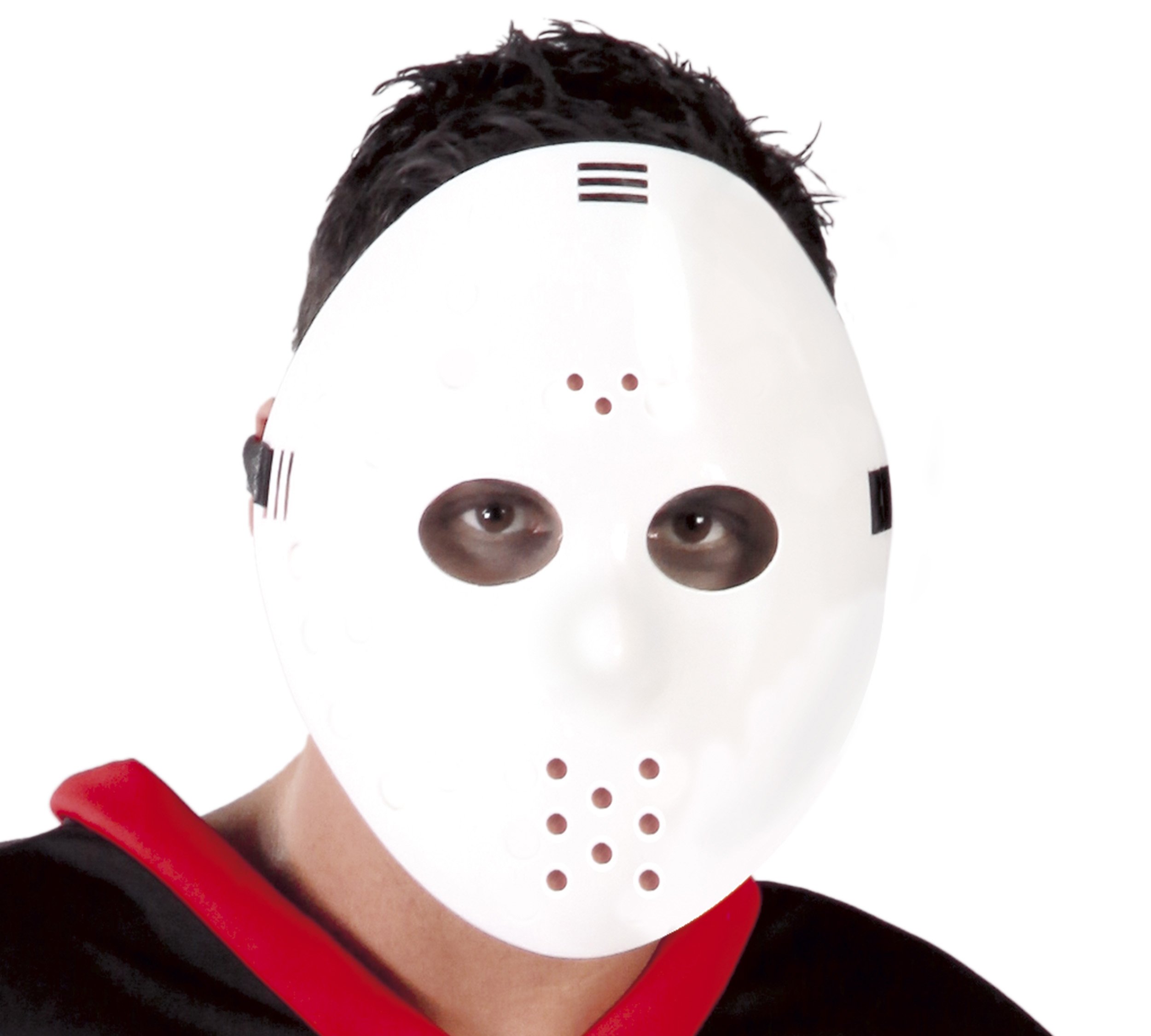 FIESTAS GUIRCA | White Hockey Mask PVC - Fancy Dress Accessory for Halloween and Sports Parties - Ideal for Unisex Adults - Plastic Mask for Celebrations and Events - White