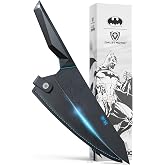 Dalstrong 8" Chef Knife - Batman&trade; Official Shadow Black DC Edition | Official DC License - 7CR17MoV Steel - Black TiN Coated Blade - G10 Handle - For DC Fans - Collectors - Everyday Cooking