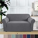 BellaHills Super Stretch Sofa Cover 2 Seater Charcoal Gray Non-Slip view 2