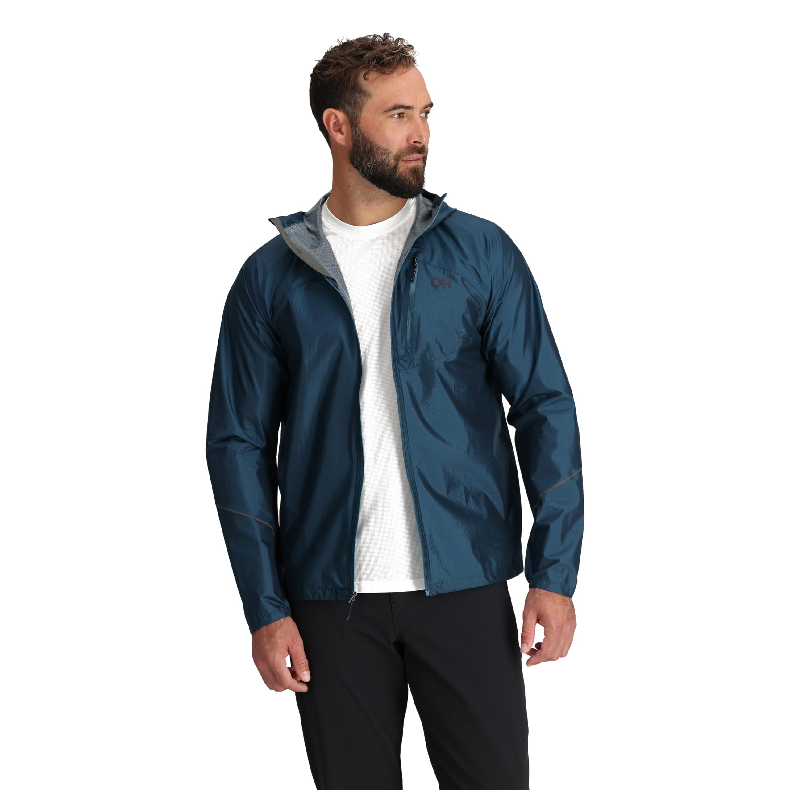 Photo 1 of Outdoor Research Men's Helium Rain Jacket, Harbor, XL
