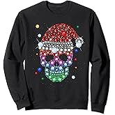 Sugar Skull with Santa Hat Merry Christmas Pajama Xmas Sweatshirt