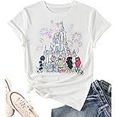 Magical Shirt for Women Castle Graphic Tee Magic Kingdom T Shirt Cute Holiday Vacation Shirt Short Sleeve Casual Tops