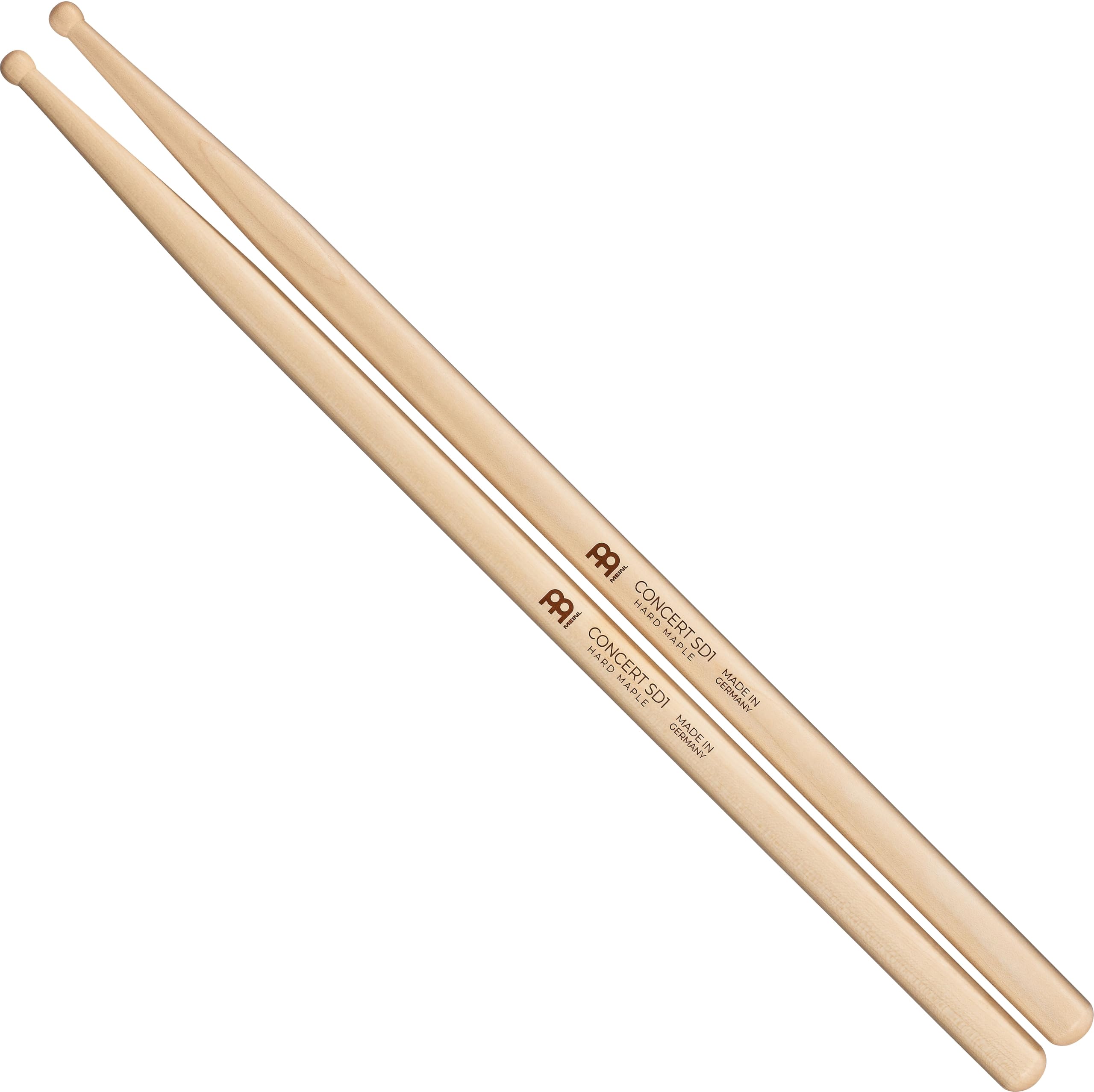 Meinl Stick & Brush Drumsticks, Concert SD1-Hard Maple with Round Shape Wood Tip-Made in Germany (SB113)