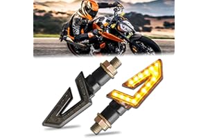 JMTBNO 2PCS Motorcycle Turn Signals Arrow 12V 15 LED Motorbike Blinkers Indicators Compatible with Honda Yamaha Suzuki Street Sports Bike Dirt Bike Cruiser Scooter Quad Off Road