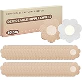 TWINKLING BEADS 60 Pcs Pasties Nipple Covers for Women - Disposable Nipple Pasties No-Show Nipple Stickers Nipple Tape