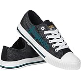 FOCO Womens NFL Team Logo Ladies Fashion Color Glitter Low Top Canvas Sneakers Shoes