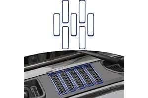 RT-TCZ for Jeep JL Hood Vents Cover Trim for Jeep Wrangler JL JLU 2018-Present for Gladiator JT 2020-Present Blue Exterior Accessories 7pcs