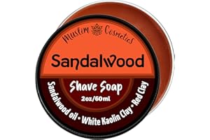 Sandalwood Shave soap | Mens Natural solid shaving cream | Oat Protein | Exotic woodsy fragrance | Brazilian Clay || Made in 