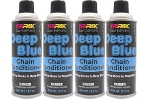 TRIPAK Deep Blue Chain Conditioner (Chain Lube) - Advanced Chain Care and Maintenance Formula for Anti-Wear and Corrosion Protection (4 Pack)