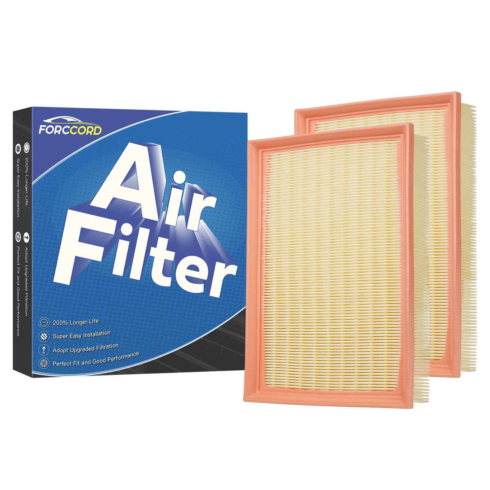 Photo 1 of Forccord 2-Pack Engine Air Filter Fits for 2023-18 Volkswagen Tiguan, 2023-15 GTI, 2018-15 Golf, 2017-17 Polo, 2023-19 Q3, 2018-13 A3, 2023-14 S3 Air Filter Replacement# 5Q0129620B Car Accessories