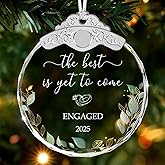 Giftelix Glass Ornament - Gift for Engaged Couples - The Best is Yet to Come - Bride to Be & Groom Gifts - Valentine Gift for Couple - Engagement Keepsake for Fiancé & Fiancée - Newlywed Couple Décor