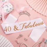 IRYNA 40th Birthday Sash Tiara Set Crystal Crown Fabulous Party Decorations view 5