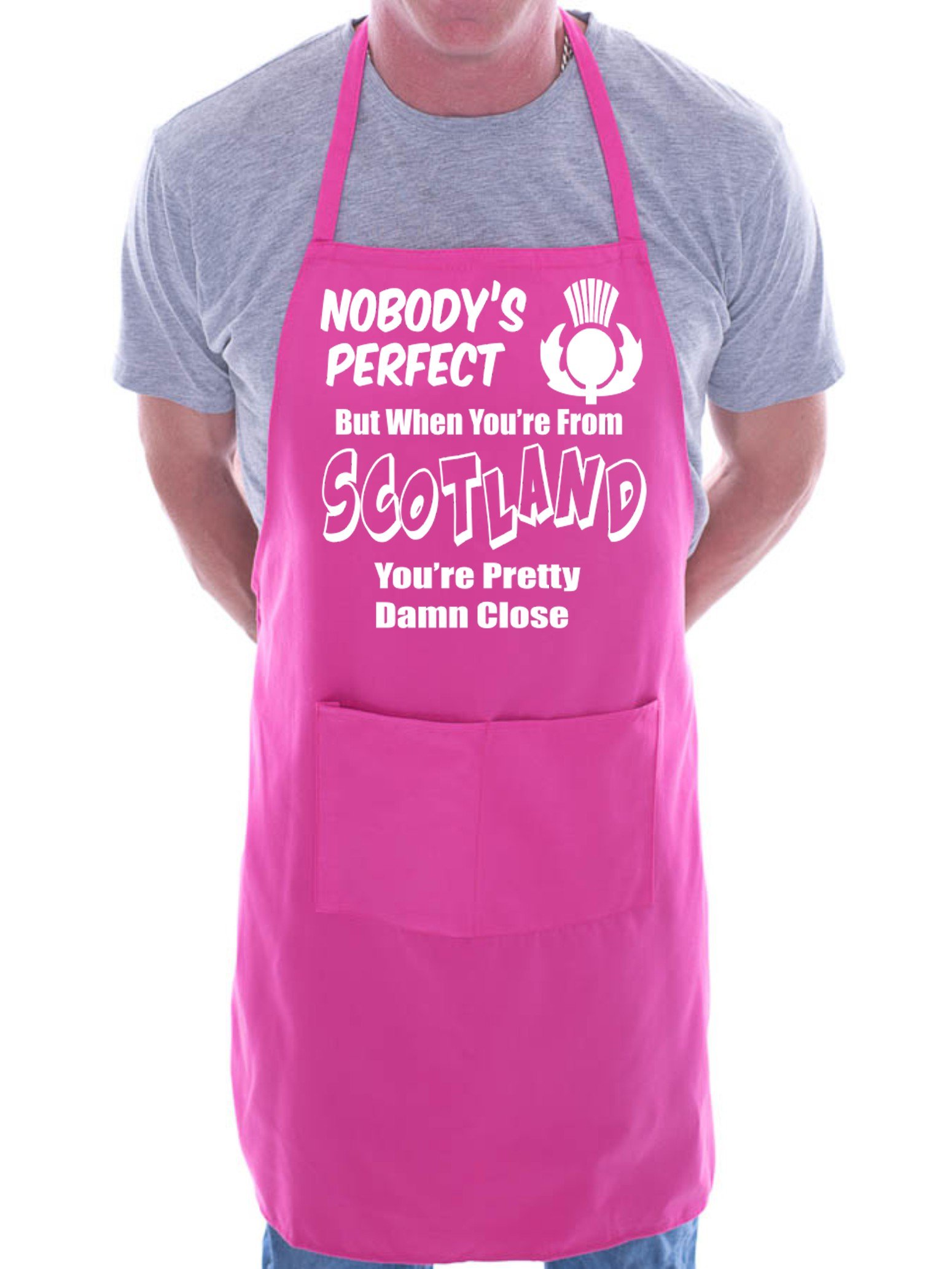 Print4U Scotland Scottish Perfect BBQ Cooking Funny Novelty Apron Pink