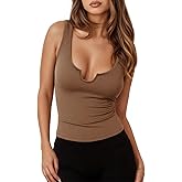 Tankaneo Womens Summer Scoop Neck Tank Tops Workout Ribbed Knit Sleeveless Shirts Casual Slim Fit T Shirts