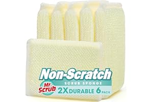 6 Pads All-Purpose Sponges Kitchen, Non Scratch Dish Sponge for Washing Dishes Cleaning Kitchen, Dish Cloths Rags Washcloths Dishcloths for Washing Dishes, Ideal for Kitchen, Bathroom, Mr. Scrub