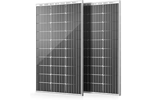 HQST 100W 12V Monocrystalline Solar Panel, High Efficiency Module PV Power for Battery Charging Boat, Caravan, RV and Any Other Off Grid Applications(2-Pack Solar Panels)