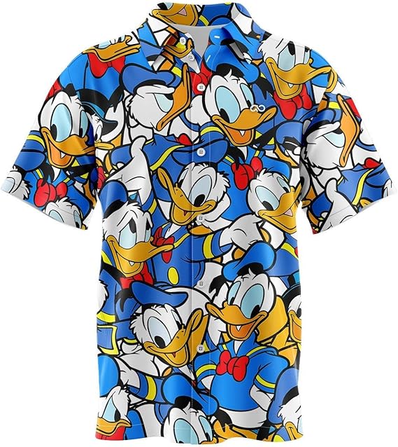 Donald Duck Button Up Shirt at Amazon Men’s Clothing store