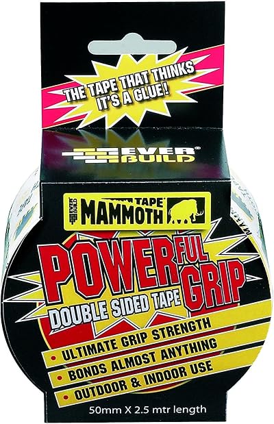 Everbuild Mammoth Powerful Grip Tape Reinforced Double Sided 50mm x 2.5m