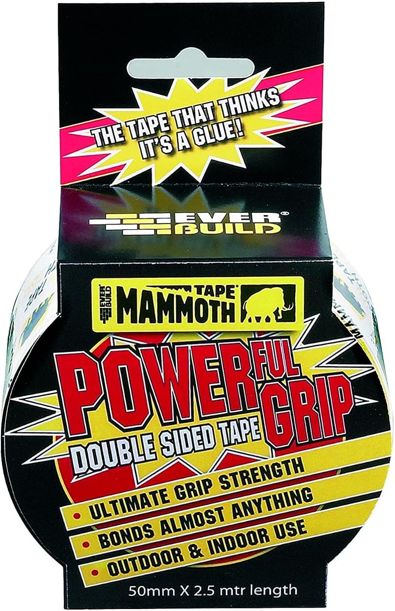 Everbuild Mammoth Powerful Grip Tape Reinforced Double Sided 50mm x 2.5m