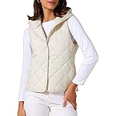 Allegra K Women's Lightweight Vest Hooded Sleeveless Button Down Casual Puffer Vest