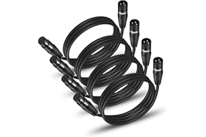 EBXYA XLR Cable 3 Ft 4 Pack, Premium XLR Male to Female Microphone Patch Cables 3 Pin Mic ​Cords DMX512 Lighting Cable Compatible with Speakers, Mixer, Stage Lighting