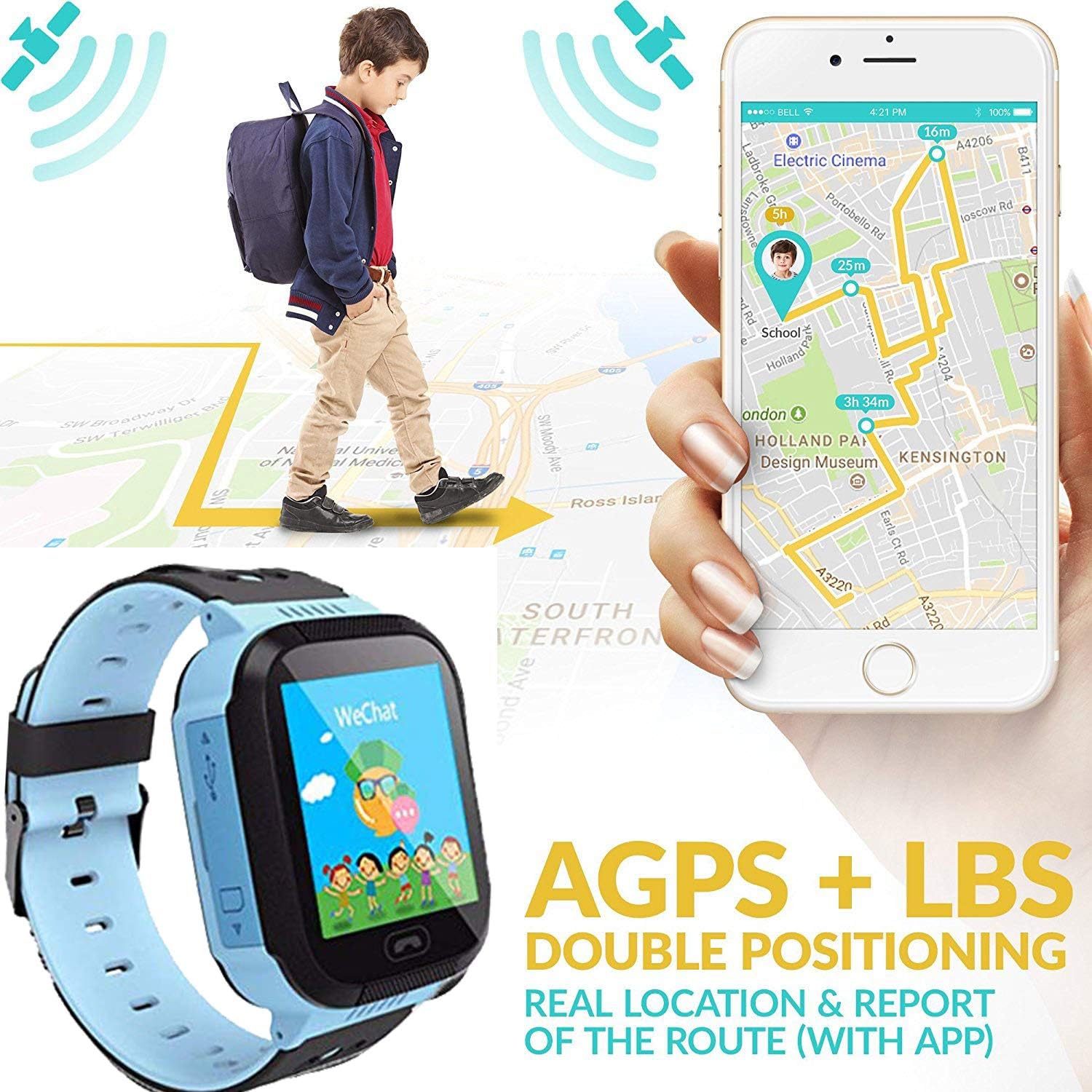 Reloj Inteligente Niños AGPS LBS: Amazon.es: Electrónica