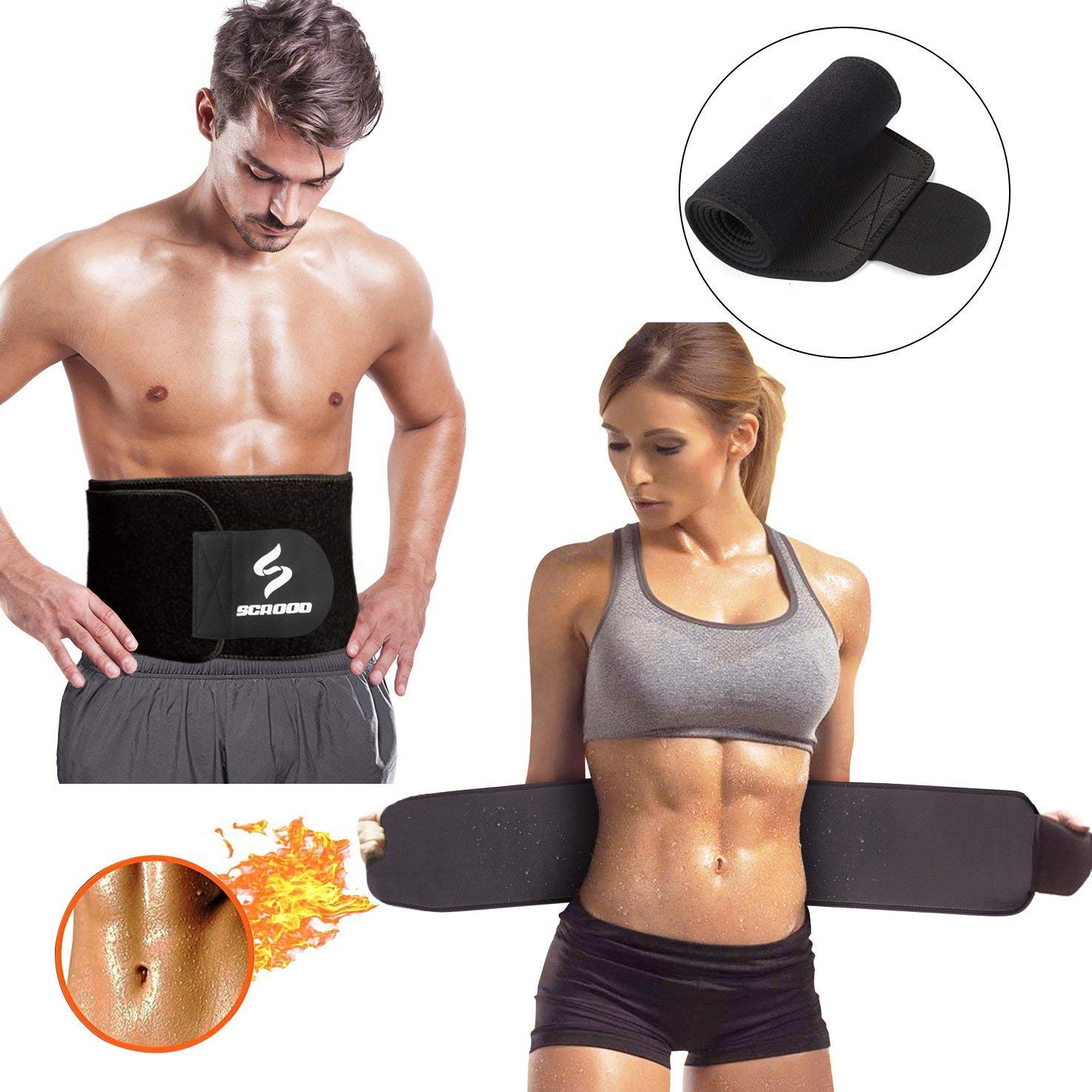 Scrood Waist Trimmerwaist Trainer Sweet Sweat Waist Trimmer Weight Loss Belt Great Exercise Belt Adjustable Waist Trainer For Men And Women Black