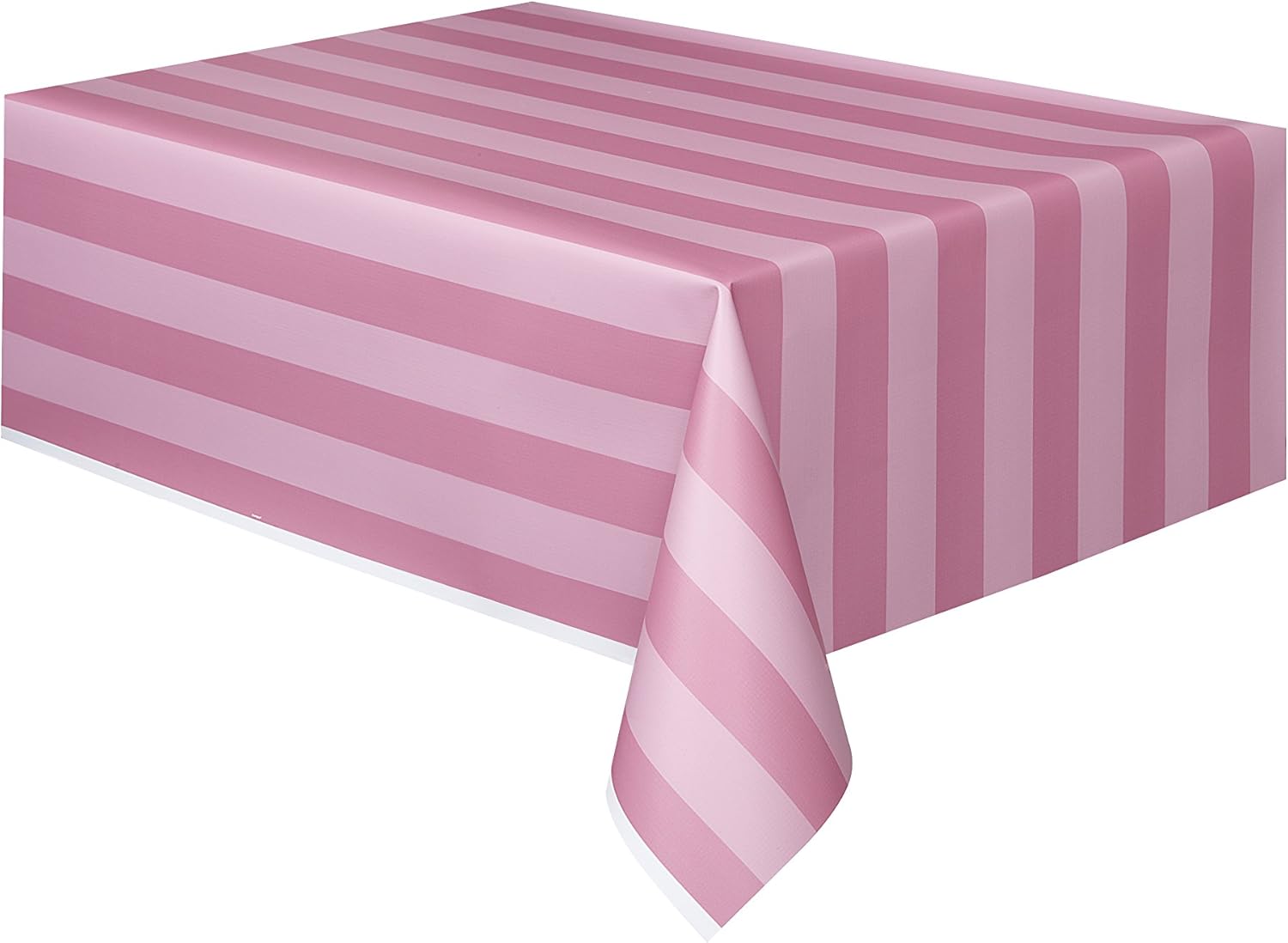 Pink Stripes Plastic Tablecover/Tablecloth 54" x 108"{137cm x 274cm