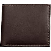Premium Full Grain Bridle Leather Men’s Bifold Wallet With Flip Up ID Window – Brown - Made in USA