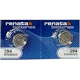 Renata 394 SR936SW Batteries - 1.55V Silver Oxide 394 Watch Battery (2 Count)