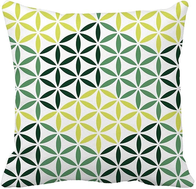 Funda de almohada Patrón verde Cubos abstractos creados a partir de